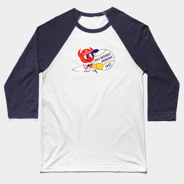 Defunct - Des Moines Demons Baseball Baseball T-Shirt by LocalZonly